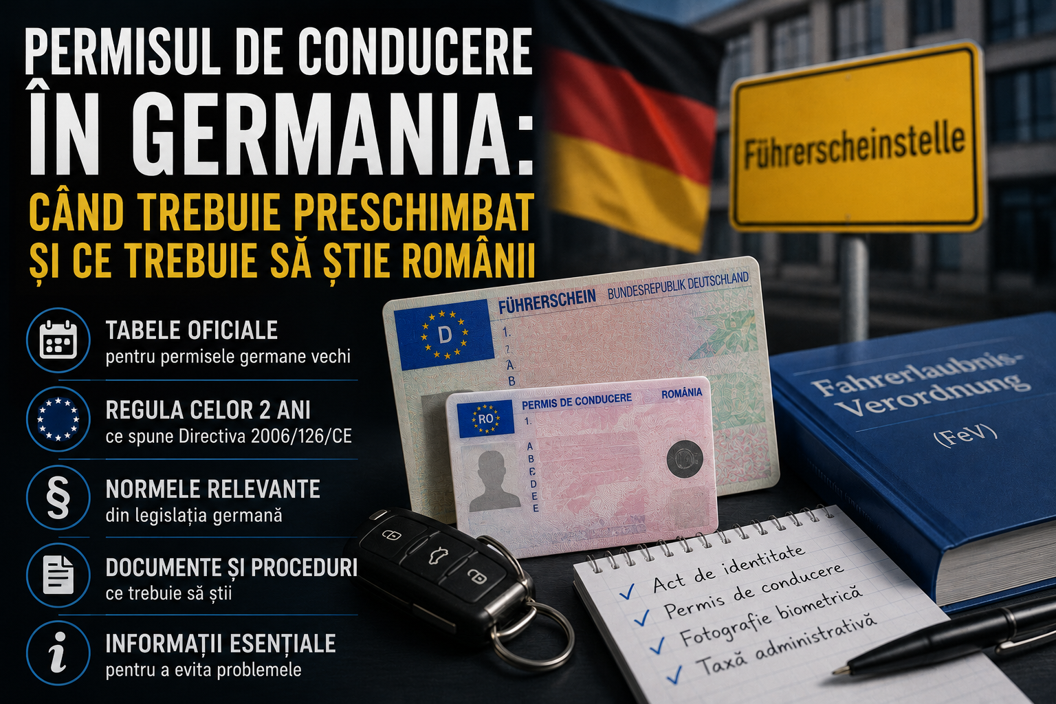 Preschimbarea permisului de conducere în Germania: cine trebuie să schimbe permisul vechi și ce trebuie să știe românii
